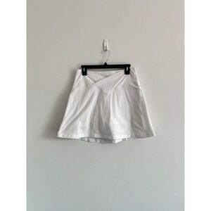 PINK Victoria's Secret White Crossover V-Waist Athletic Tennis Skirt L Preppy